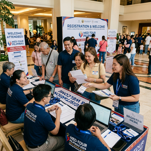 Registration desk at consultation event