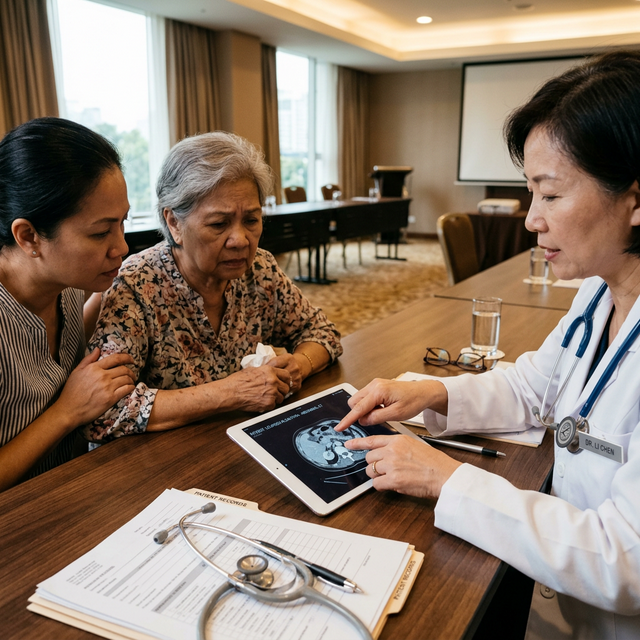 Doctor reviewing scans with patient